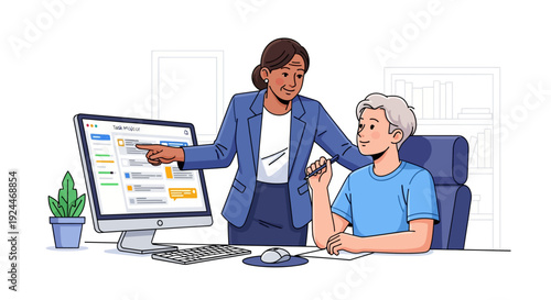 Professional Mentor Teaches New Hire