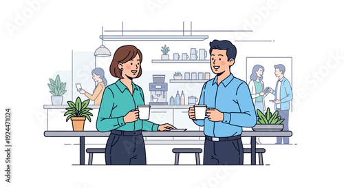Office Colleagues Friendly Coffee Talk