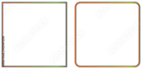 Colorful Neon Rectangle Frames with Glowing Rounded Corners