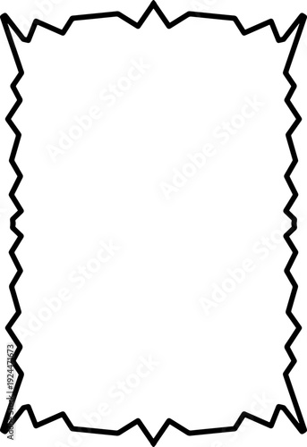Simple minimalist Wavy Frame Design Element. Scallop edge hand drawn wavy border. Simple menu or greeting card template element.