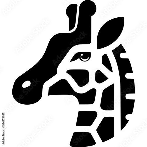 Giraffe Head Icon Vector