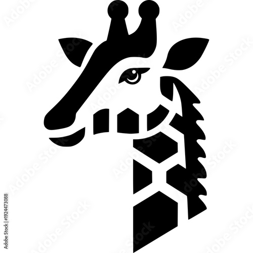 Giraffe Head Icon Vector