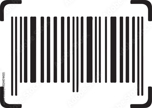 A black and white barcode with the text boccod1800255 and a black rectangular shape below it isolated on white background, illustration