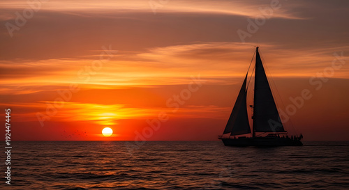 sailboat at sunset