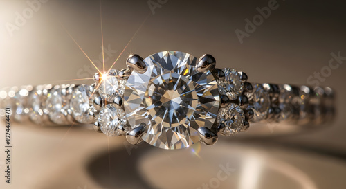 diamond ring in close up photo