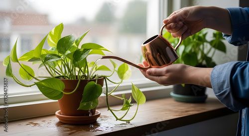 watering the plant