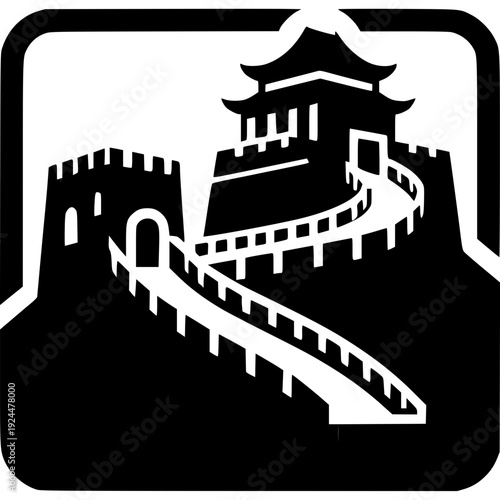 Great Wall of China Icon Vector
