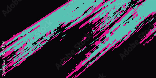 Car sticker wrap banner abstract sporty lines pink blue greenish grunge color combination brush storm thunder modern pattern racing motorsport.