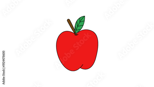 Fresh Red Apple Fruit Vector Graphic