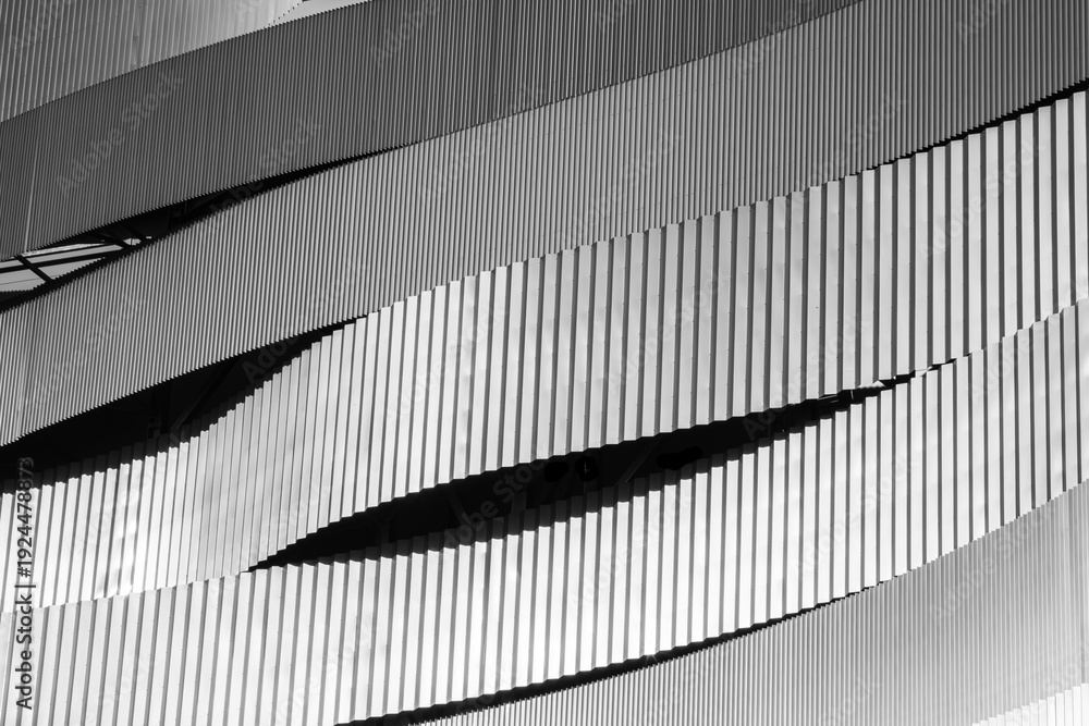 Fototapeta premium Duna Arena building, Abstract curved modern architecture with metal facade - Hungary, Budapest