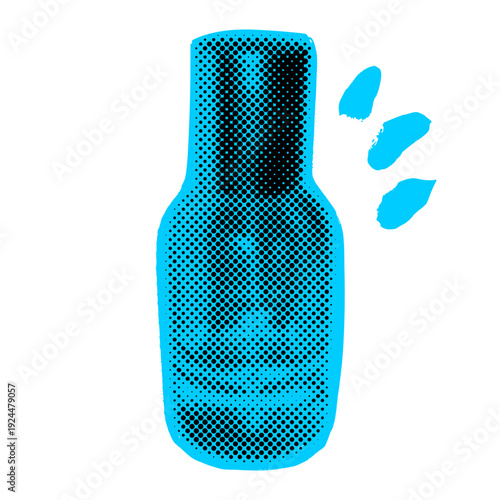 Blue Cosmetic Spray Bottle Doodle Illustration. Hand Drawn Minimalist Product Icon for Beauty Hygiene and Skincare Graphic Design.