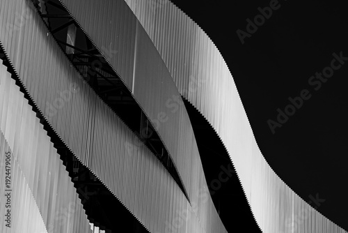 Canvas Print Duna Arena building, Abstract modern architecture with curved facade - Hungary,