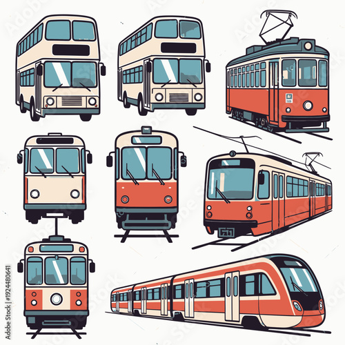 Vintage Trolley Set vector