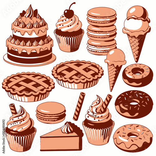 Assorted Desserts vector