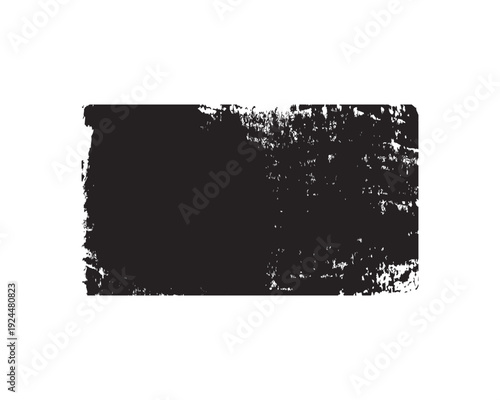 Black Rectangular Grunge Texture with Distressed Ink Border and Gritty Charcoal Effect for Vintage Design, Industrial Backgrounds, and Rough Artistic Overlays