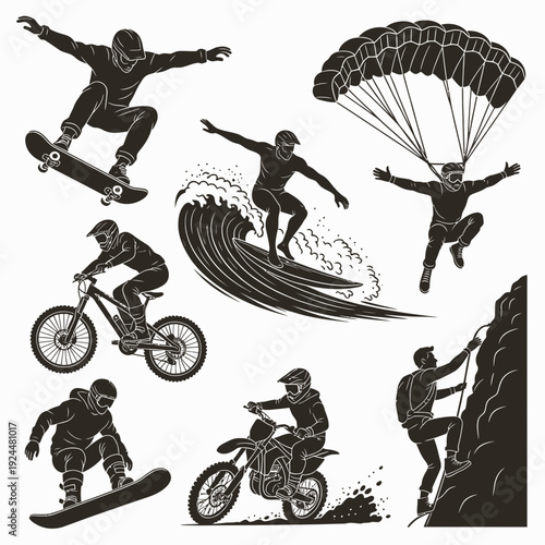 Action Sports Silhouettes vector