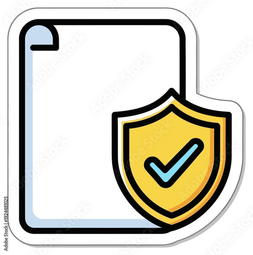Secure Document Protection Shield Icon Vector Illustration Representing Confidentiality Information Security Privacy and Digital Protection