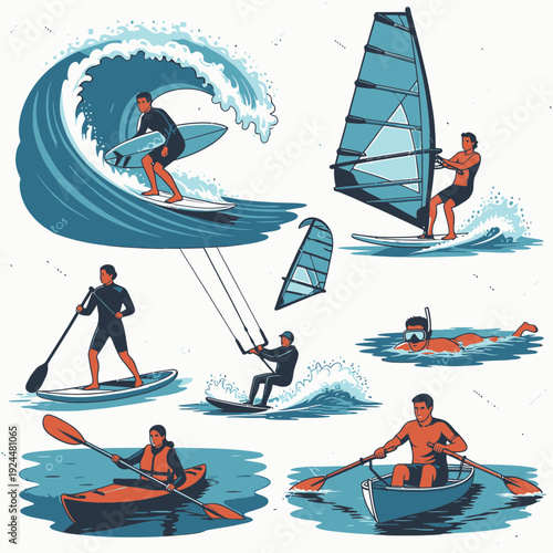Water Sports Action vector