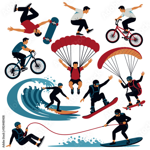 Thrill Seekers in Action vector