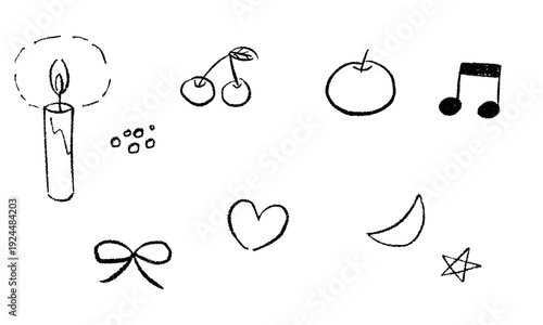 ゆるくてかわいい手書きのアイコンセット