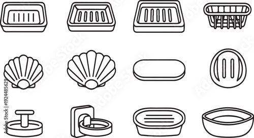 A collection of various kitchen utensils and containers illustrated Vector