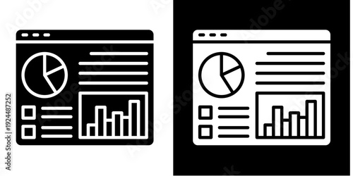 Data Visualization Icon Set White Style Collection
