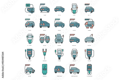 Vintage and modern tools and vehicles for gardening and lawn care