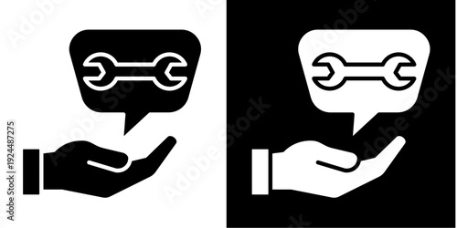 Tech Support Icon Set White Style Collection

