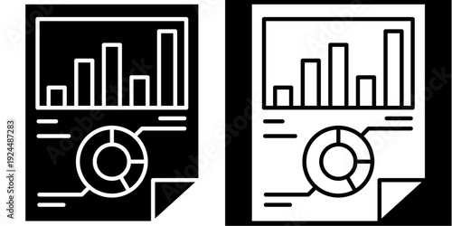Data Analysis Icon Set White Style Collection
