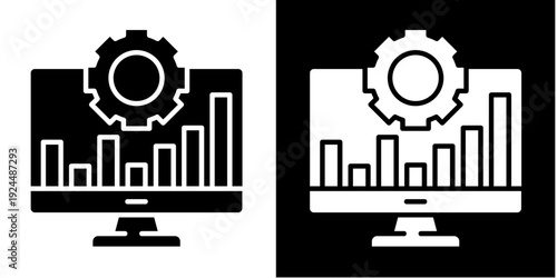 Processing Icon Set White Style Collection
