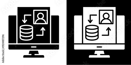 Transactional Data Icon Set White Style Collection
