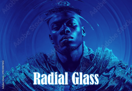 Electric Cyan Radial Distortion Photo Effect