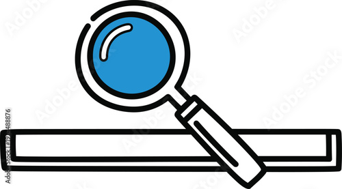 A magnifying glass examining a book closely, a simple illustration of research or investigation