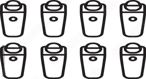 Seven toothbrushes with various bristle patterns and handle designs Vector