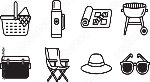 Essential items for a fun and safe day at the beach Vector