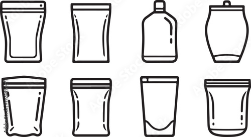 Assorted containers and vessels showcasing various shapes and designs Vector