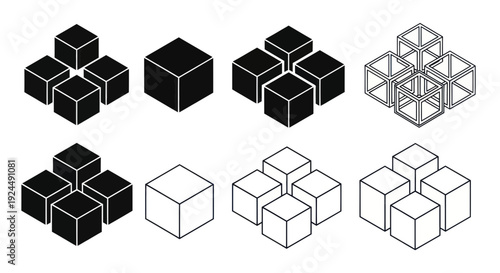 Geometric Optical Illusion Cubes - Abstract Shapes & Visual Puzzles