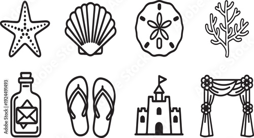 A collection of diverse icons representing various themes and objects Vector