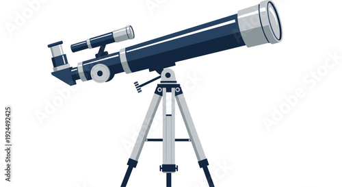 Powerful dark blue telescope on a sturdy silver tripod, designed for celestial observation and astronomy study.
