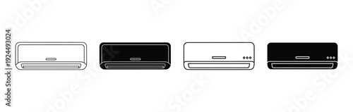 Set of modern electronic devices in various colors and designs.