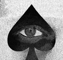 Foto auf Acrylglas Surrealismus Ace Of Spades and Eye  © vali_111