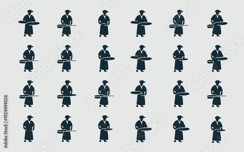 Collection of black silhouettes of musicians playing various string instruments