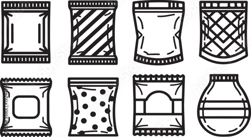 Various types of packaging materials and designs for different products Vector