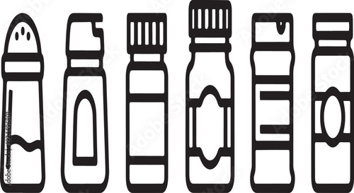 Assorted jars and containers showcasing various shapes and lid designs Vector