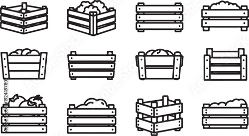 A collection of various types of beds with different designs and styles. Vector