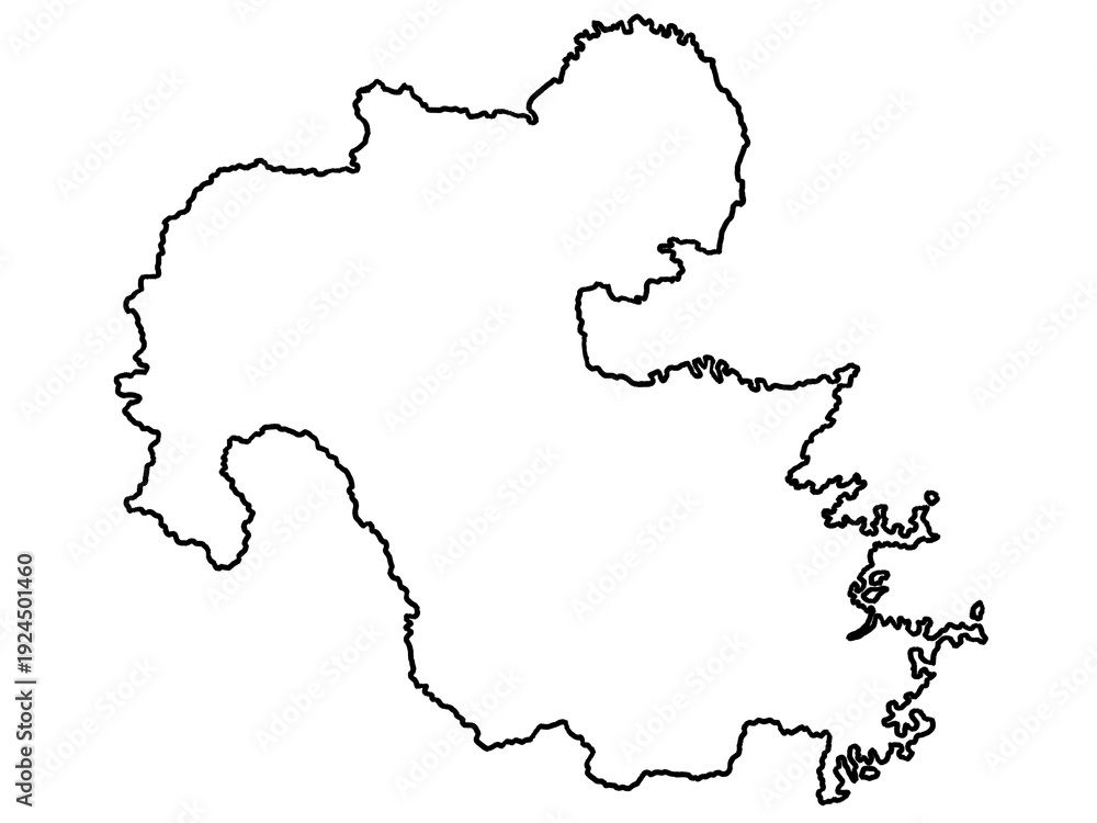 Obraz premium 大分県の地図（白地図）