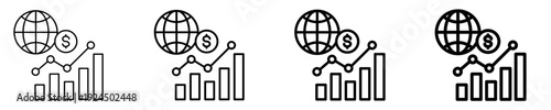 Global Economy Icon Set Different Style Collection