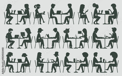Diverse group interactions around tables in various social settings