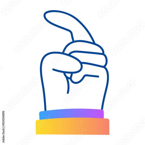 Doodle style icon showing letter x hand sign 
