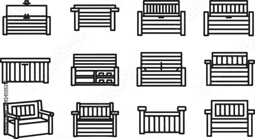 A collection of various types of beds and their different designs Vector